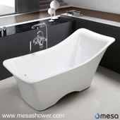 Európaszerű szabálytalan alakú akril szabadonálló fürdőkád, fehér