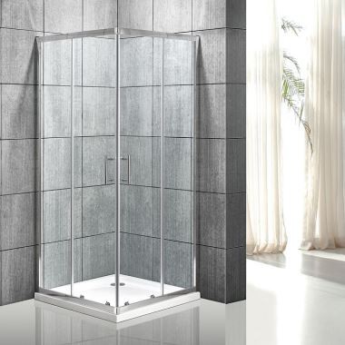 Keretes négyzet alakú zuhanytartó tolóajtóval